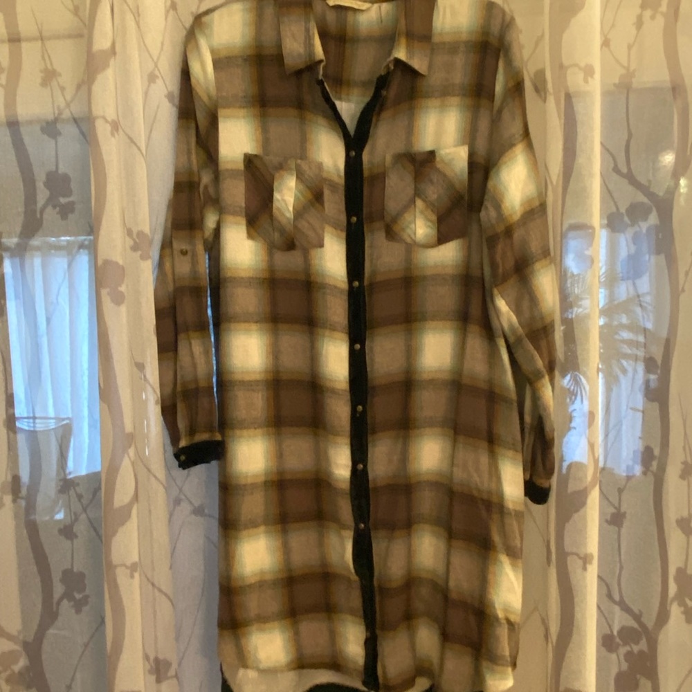 Silk and cotton Large plaid dress/tunic by Soft Surroundings